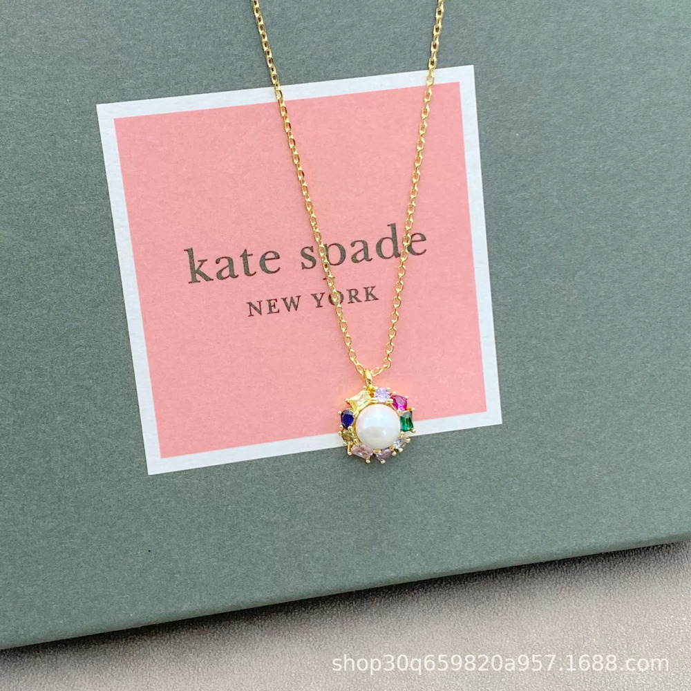 kate spade Colorful Zircon Baroque Pearl Earrings